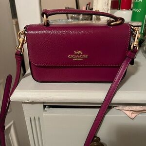 COACH mini fuscia box bag